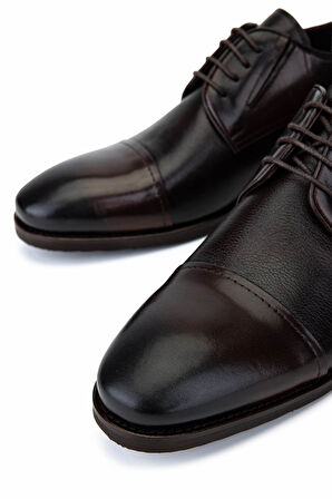 Tamer Tanca Erkek Hakiki Deri Kahverengi Klasik Ayakkabı 16 2394 ERK AYK SK25-26 KAHVE