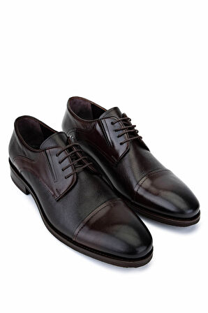 Tamer Tanca Erkek Hakiki Deri Kahverengi Klasik Ayakkabı 16 2394 ERK AYK SK25-26 KAHVE