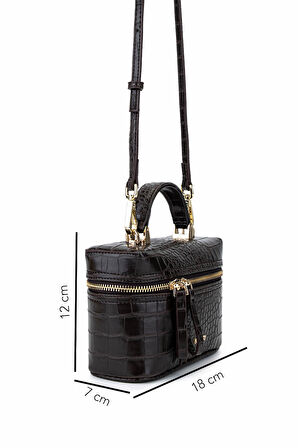 Tamer Tanca Kadın Suni Deri Kahverengi El Çantası 1178 4005 BN CNT SK25-26 ACI KAHVE KROKO