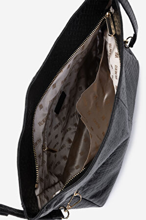 Valmenti Kadın Suni Deri Siyah Yılan Omuz Çanta 1178 4008 BN CNT SK25-26 SYH YLN BSK