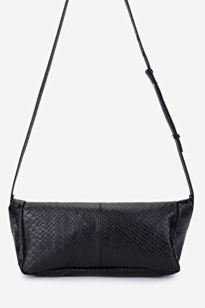 Valmenti Kadın Suni Deri Siyah Yılan Omuz Çanta 1178 4008 BN CNT SK25-26 SYH YLN BSK