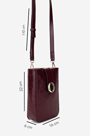 Valmenti Kadın Suni Deri Bordo Rugan Postacı Çanta 1178 4004 BN CNT SK25-26 BORDO KRSK RGN