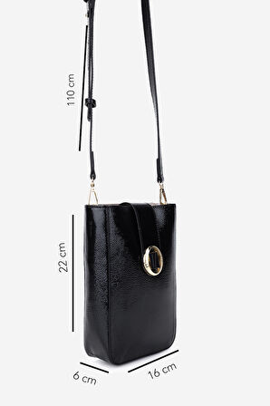 Valmenti Kadın Suni Deri Siyah Kırışık Rugan Postacı Çanta 1178 4004 BN CNT SK25-26 SIYAH KRSK RGN