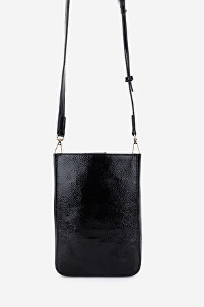 Valmenti Kadın Suni Deri Siyah Kırışık Rugan Postacı Çanta 1178 4004 BN CNT SK25-26 SIYAH KRSK RGN