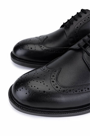 Tamer Tanca Erkek Hakiki Deri Siyah Klasik Ayakkabı 424 102 ERK AYK SK25-26 SIYAH