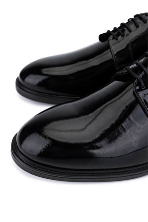 Tamer Tanca Erkek Hakiki Deri Siyah Rugan Klasik Ayakkabı 424 100 ERK AYK SK25-26 SIYAH RGN