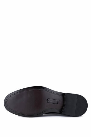 Tamer Tanca Erkek Hakiki Deri Siyah Antik Klasik Ayakkabı 424 101 ERK AYK SK25-26 SIYAH ANTIK