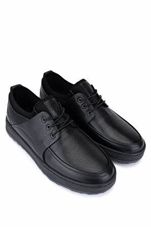 Tamer Tanca Erkek Hakiki Deri Siyah Casual Ayakkabı 870 199 ERK AYK SK25-26 SIYAH DR
