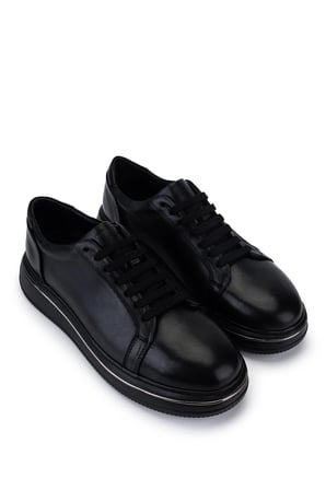 Tamer Tanca Erkek Hakiki Deri Siyah Sneakers & Spor Ayakkabı 978 500 ERK AYK SK25-26 SIYAH DR