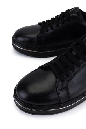 Tamer Tanca Erkek Hakiki Deri Siyah Sneakers & Spor Ayakkabı 978 500 ERK AYK SK25-26 SIYAH DR