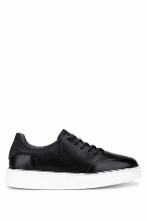 Tamer Tanca Erkek Hakiki Deri Siyah Sneakers & Spor Ayakkabı 530 1275 ERK AYK SK25-26 SIYAH