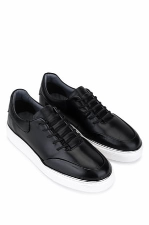 Tamer Tanca Erkek Hakiki Deri Siyah Sneakers & Spor Ayakkabı 530 1275 ERK AYK SK25-26 SIYAH