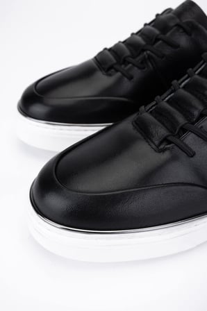 Tamer Tanca Erkek Hakiki Deri Siyah Sneakers & Spor Ayakkabı 530 1275 ERK AYK SK25-26 SIYAH