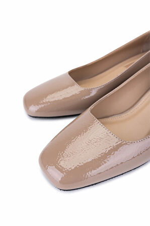 Tamer Tanca Kadın Suni Deri Vizon Rugan Topuklu Ayakkabı 942 430 BN AYK Y25 VIZON KRSK RGN