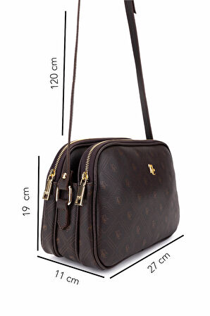 Tamer Tanca Kadın Suni Deri Kahverengi Desen Postacı Çanta 743 2346 BN CNT SK25-26 KAHVE GFRJ