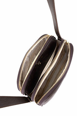 Tamer Tanca Kadın Suni Deri Kahverengi Desen Postacı Çanta 743 2346 BN CNT SK25-26 KAHVE GFRJ