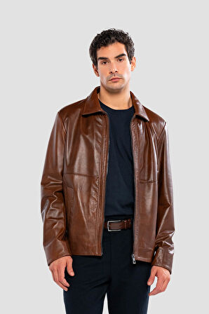 Tamer Tanca Erkek Hakiki Deri Fındık Deri Mont 415 K-1328 ERK DR MONT SK24/25 FINDIK DR