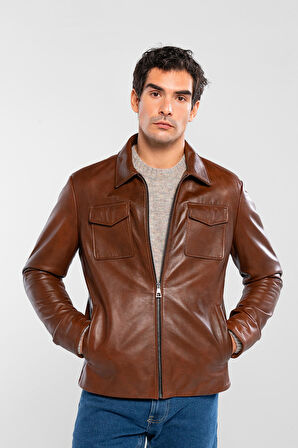 Tamer Tanca Erkek Hakiki Deri Fındık Deri Mont 415 K-2470 ERK DR MONT Y/25 FINDIK DR