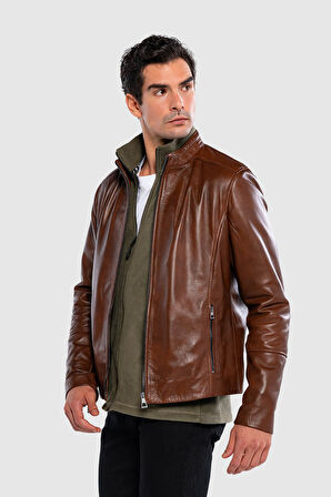 Tamer Tanca Erkek Hakiki Deri Fındık Deri Mont 415 K-1348 ERK DR MONT SK24/25 FINDIK DR