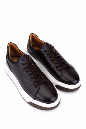Tamer Tanca Erkek Hakiki Deri Kahverengi Sneakers & Spor Ayakkabı 222 70213 ERK AYK SK25-26 KAHVE
