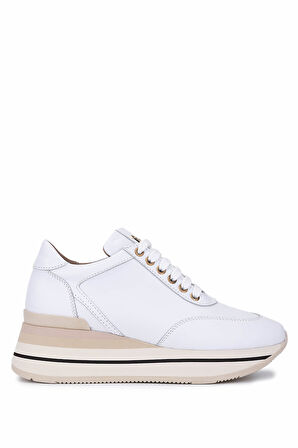 Tamer Tanca Kadın Hakiki Deri Sneakers & Spor Ayakkabı 923 1200 BN AYK Y25 BEYAZ DR/KREM