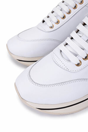 Tamer Tanca Kadın Hakiki Deri Sneakers & Spor Ayakkabı 923 1200 BN AYK Y25 BEYAZ DR/KREM