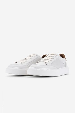 Valmenti Erkek Hakiki Deri Beyaz Sneakers & Spor Ayakkabı 1149 STYLE-9 ERK AYK Y26 BEYAZ/TABA