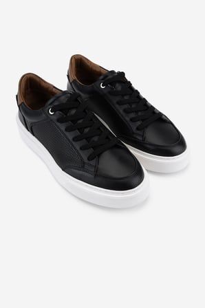 Valmenti Erkek Hakiki Deri Siyah Sneakers & Spor Ayakkabı 1149 STYLE-9 ERK AYK Y26 SIYAH DR/TABA