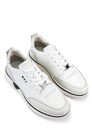 Tamer Tanca Erkek Hakiki Deri Beyaz Sneakers & Spor Ayakkabı 381 23088 ERK AYK Y26 KIRIK BEYAZ