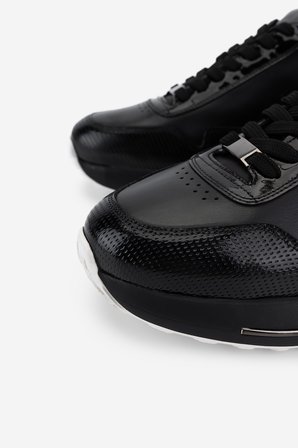 Valmenti Erkek Hakiki Deri Siyah Rugan Sneakers & Spor Ayakkabı 381 23350 ERK AYK Y26 SIYAH RGN