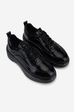 Valmenti Erkek Hakiki Deri Siyah Rugan Sneakers & Spor Ayakkabı 381 23347 ERK AYK Y26 SIYAH RGN