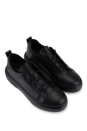 Tamer Tanca Erkek Hakiki Deri Siyah Sneakers & Spor Ayakkabı 1163 5552 ERK AYK SK25-26 SIYAH