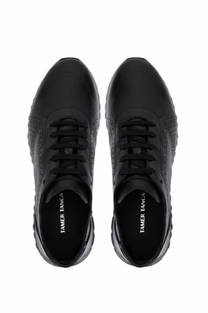 Tamer Tanca Erkek Hakiki Deri Siyah Sneakers & Spor Ayakkabı 771 8588 ERK AYK Y26 SYH ALK/SYH CRC