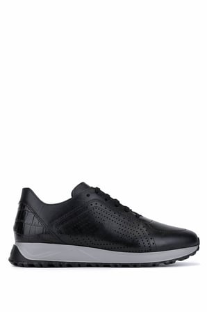 Tamer Tanca Erkek Hakiki Deri Siyah Sneakers & Spor Ayakkabı 771 8588 ERK AYK Y26 SYH ALK/SYH CRC