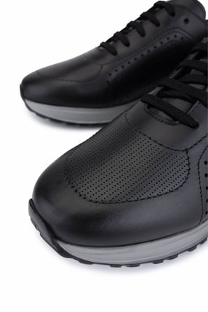 Tamer Tanca Erkek Hakiki Deri Siyah Sneakers & Spor Ayakkabı 771 8588 ERK AYK Y26 SYH ALK/SYH CRC