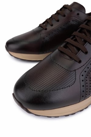 Tamer Tanca Erkek Hakiki Deri Kahverengi Sneakers & Spor Ayakkabı 771 8588 ERK AYK Y26 KHV ALK/KHV CRC