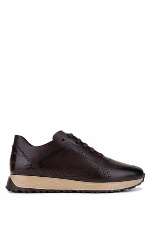 Tamer Tanca Erkek Hakiki Deri Kahverengi Sneakers & Spor Ayakkabı 771 8588 ERK AYK Y26 KHV ALK/KHV CRC