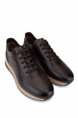 Tamer Tanca Erkek Hakiki Deri Kahverengi Sneakers & Spor Ayakkabı 771 8588 ERK AYK Y26 KHV ALK/KHV CRC