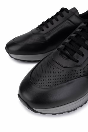 Tamer Tanca Erkek Hakiki Deri Siyah Sneakers & Spor Ayakkabı 771 8586 ERK AYK Y26 SIYAH DR