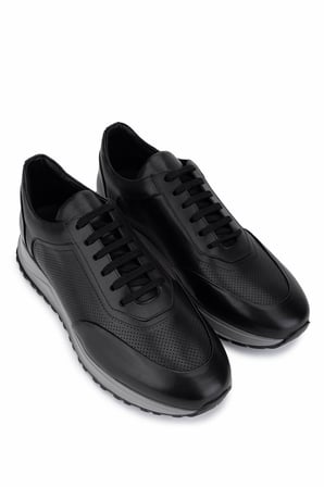 Tamer Tanca Erkek Hakiki Deri Siyah Sneakers & Spor Ayakkabı 771 8586 ERK AYK Y26 SIYAH DR