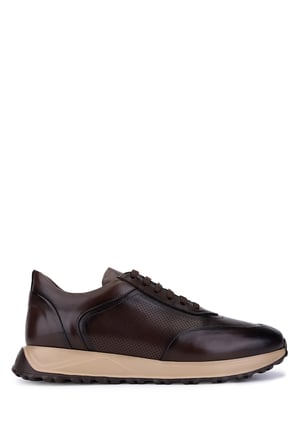 Tamer Tanca Erkek Hakiki Deri Kahverengi Sneakers & Spor Ayakkabı 771 8586 ERK AYK Y26 KAHVE DR