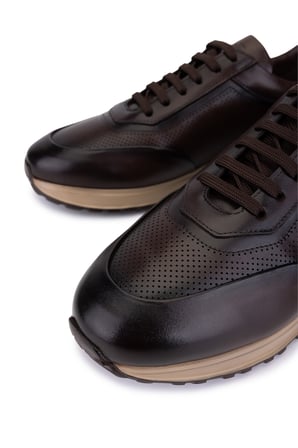 Tamer Tanca Erkek Hakiki Deri Kahverengi Sneakers & Spor Ayakkabı 771 8586 ERK AYK Y26 KAHVE DR