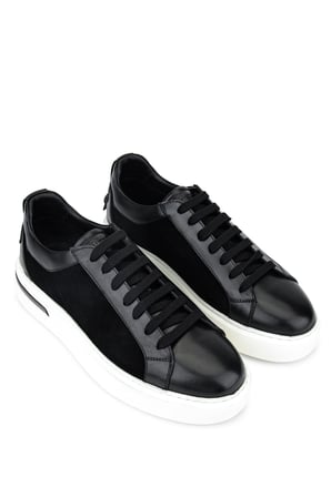 Tamer Tanca Erkek Hakiki Deri Siyah Süet Sneakers & Spor Ayakkabı 1171 25-617 ERK AYK Y26 SYH NP/SYH SUET