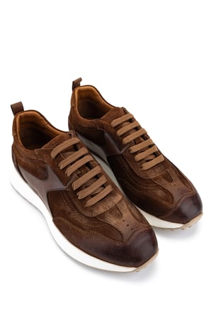 Tamer Tanca Erkek Hakiki Deri Taba Süet Sneakers & Spor Ayakkabı 1171 86-24 ERK AYK Y26 TABA SUET