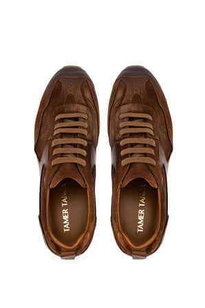 Tamer Tanca Erkek Hakiki Deri Taba Süet Sneakers & Spor Ayakkabı 1171 86-24 ERK AYK Y26 TABA SUET