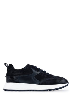 Tamer Tanca Erkek Hakiki Deri Lacivert Süet Sneakers & Spor Ayakkabı 1171 86-24 ERK AYK Y26 LACI SUET