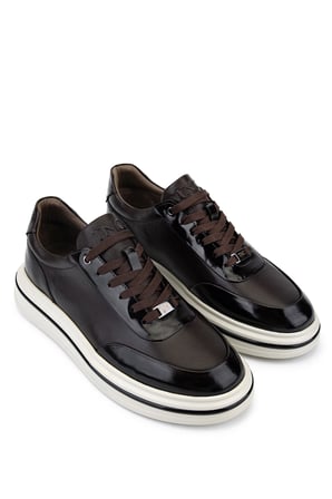 Tamer Tanca Erkek Hakiki Deri Kahverengi Sneakers & Spor Ayakkabı 381 23248 ERK AYK Y26 KAHVE