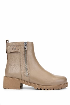 Tamer Tanca Kadın Hakiki Deri Vizon Floter Casual Bot 33 2013 BN BOT SK24-25 VIZON FLTR