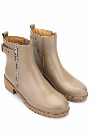 Tamer Tanca Kadın Hakiki Deri Vizon Floter Casual Bot 33 2013 BN BOT SK24-25 VIZON FLTR