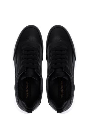 Tamer Tanca Erkek Hakiki Deri Siyah Sneakers & Spor Ayakkabı 298 3400-2505 ERK AYK Y26 SIYAH GUTI